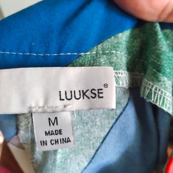 Luukse Multicolor Geometric print Wide Leg Palazzo pants, size Medium - Picture 7 of 9